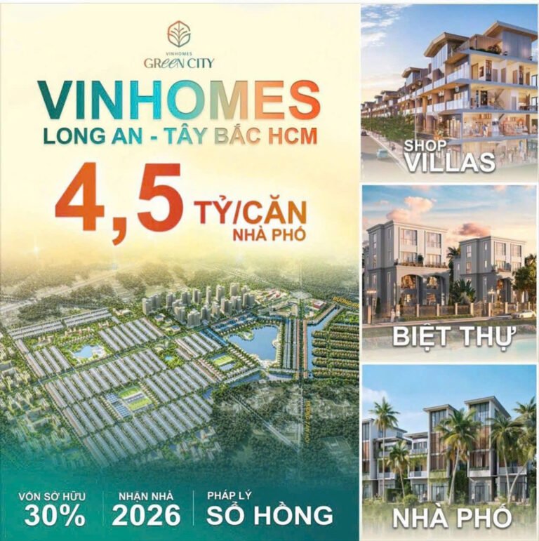 Mặt bằng tổng thể Vinhomes Green City Hậu Nghĩa