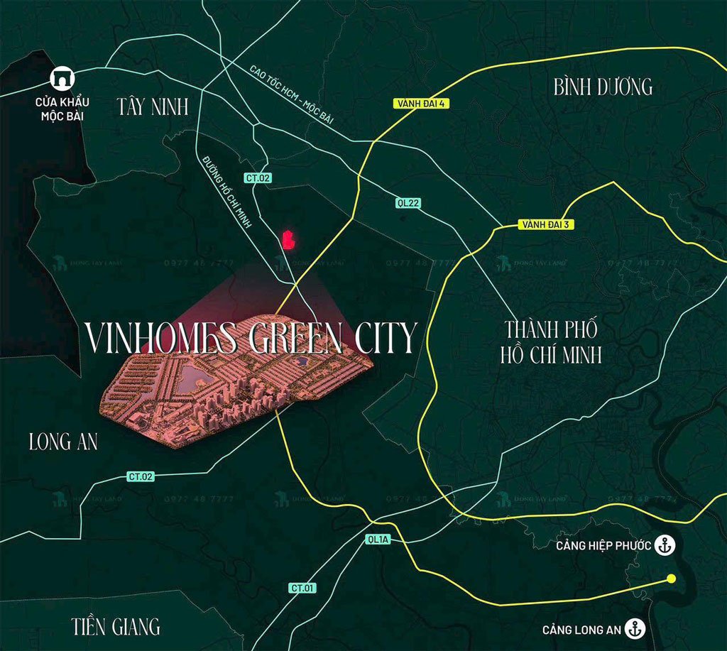 Bản đồ vị trí Vinhomes Green City Long An