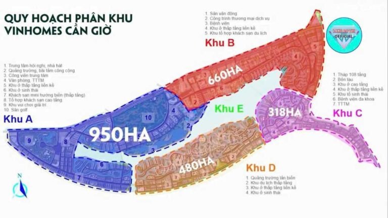Quy hoạch 4 phân khu chức năng của dự án Vinhomes Green Paradise Cần Giờ