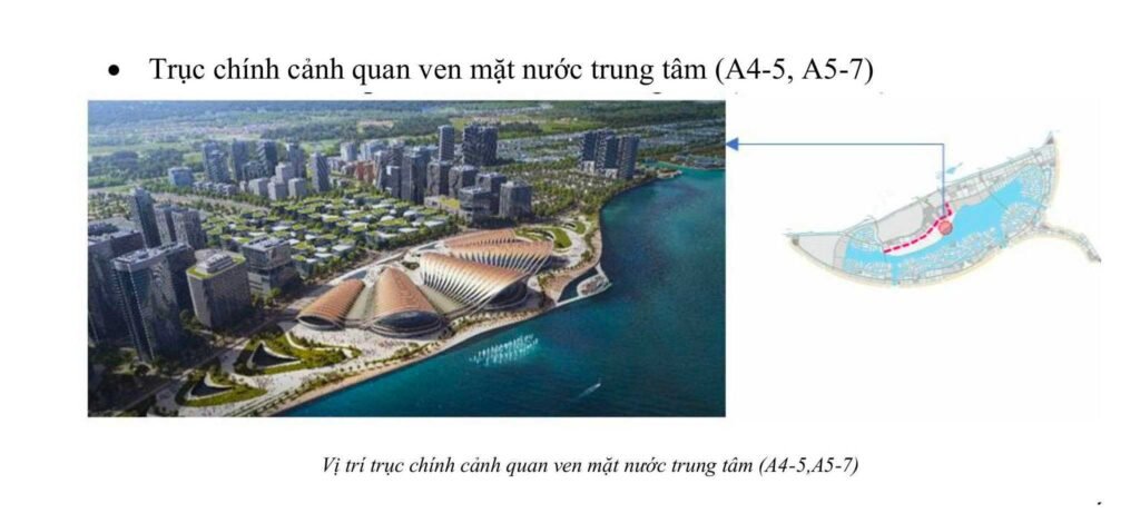 Trục chính cảnh quan ven mặt nước trung tâm