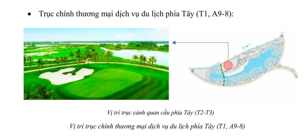 Vị trí trục cảnh quan cầu phía Tây