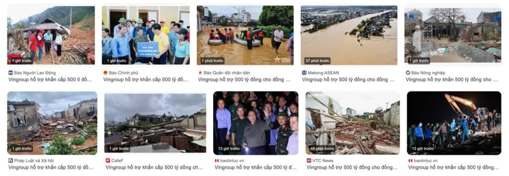 Vingroup hỗ trợ 500 tỷ đồng cho đồng bào bị ảnh hưởng bởi bão Bualoi