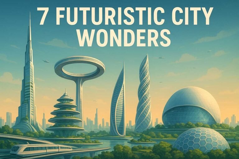 Ảnh minh hoạ 7 kỳ quan đô thị tương lai do AI tạo