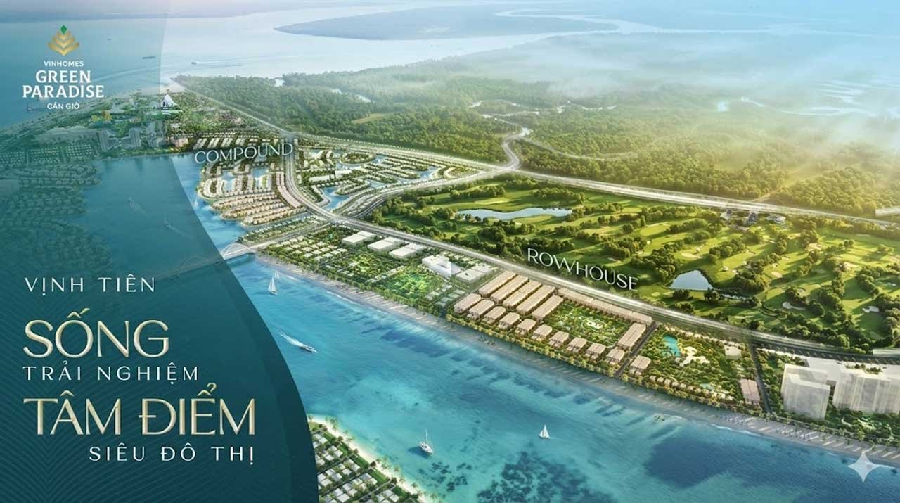 Hình phối cảnh phân khu Vịnh Tiên Vinhomes Green Paradise Cần Giờ