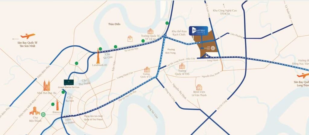 Bản đồ vị trí dự án Masteri Cosmo Central