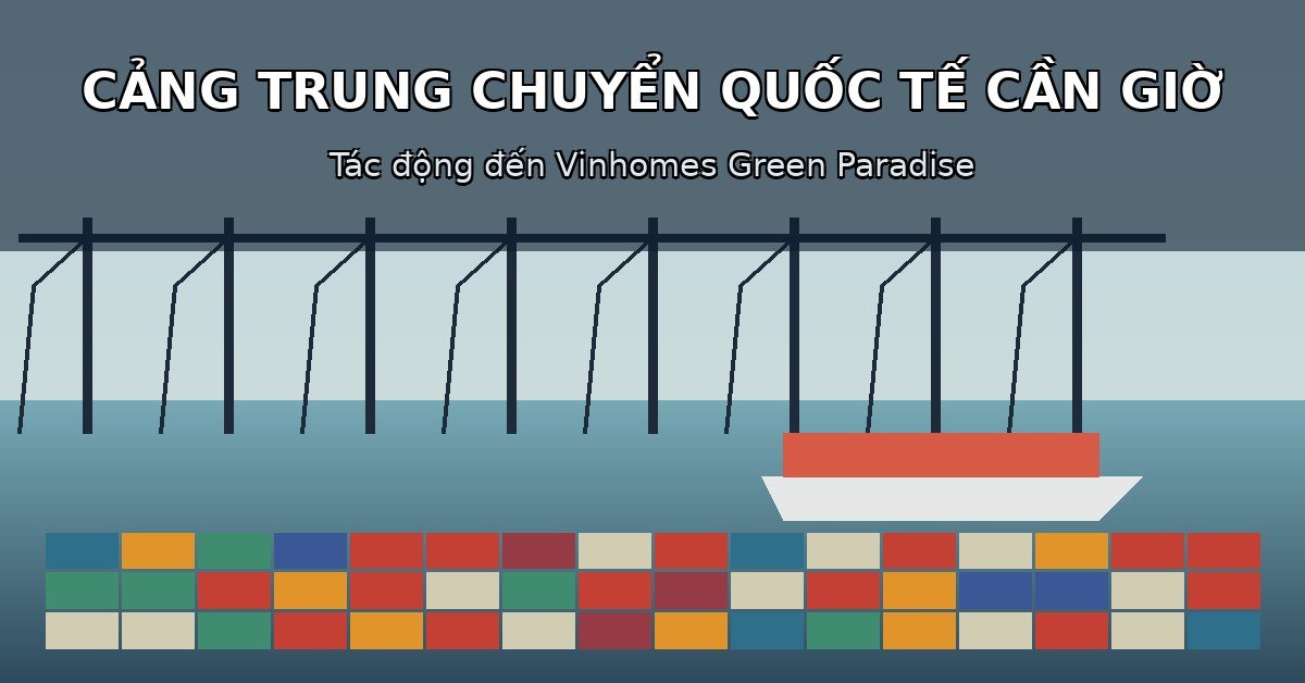 Cảng trung chuyển quốc tế Cần Giờ và siêu đô thị Vinhomes Green Paradise nhìn từ trên cao