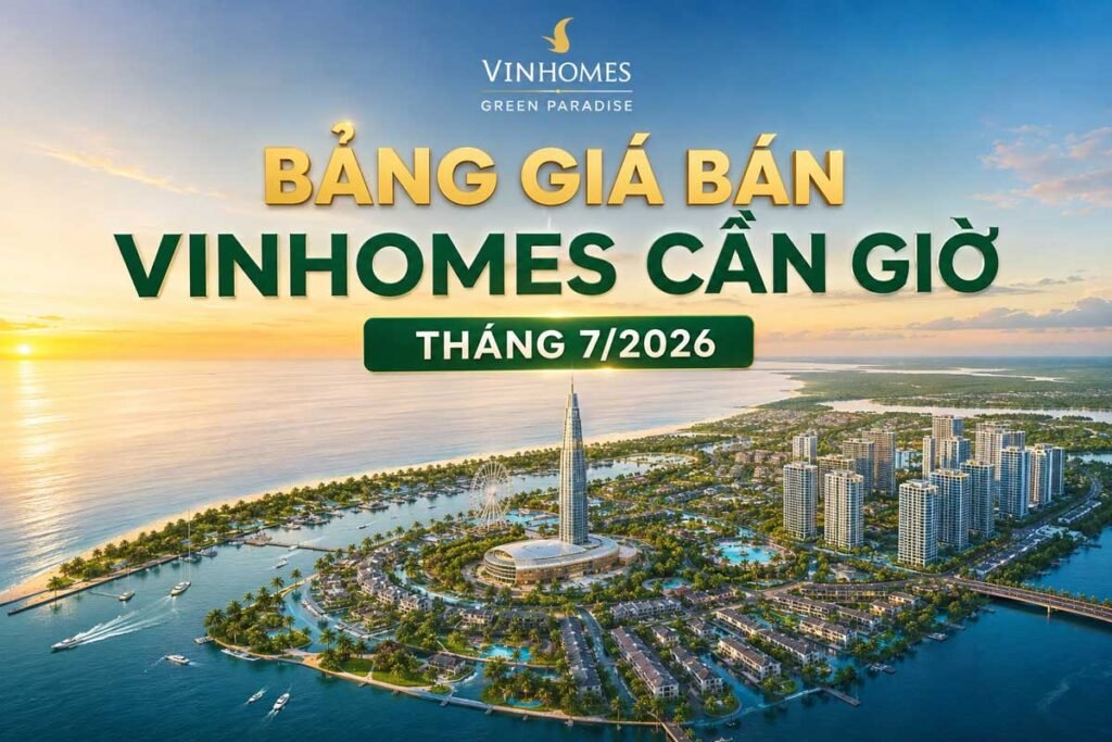 Bảng giá bán Vinhomes Cần Giờ tháng 7/2026