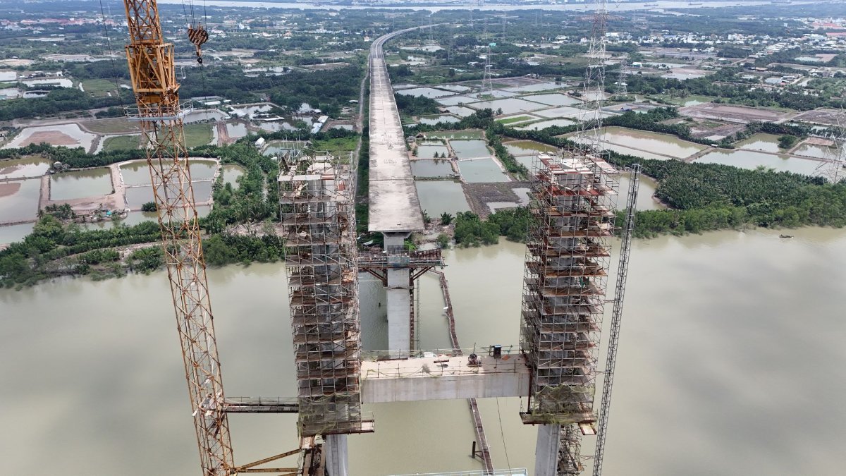 Cầu Cần Giờ đang thi công nối Nhà Bè với Cần Giờ