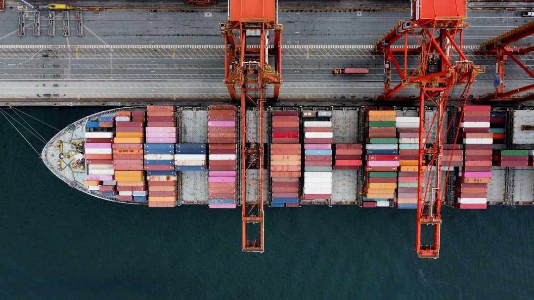 5 trụ hạ tầng Vinhomes Cần Giờ — minh họa international seaport container terminal aerial