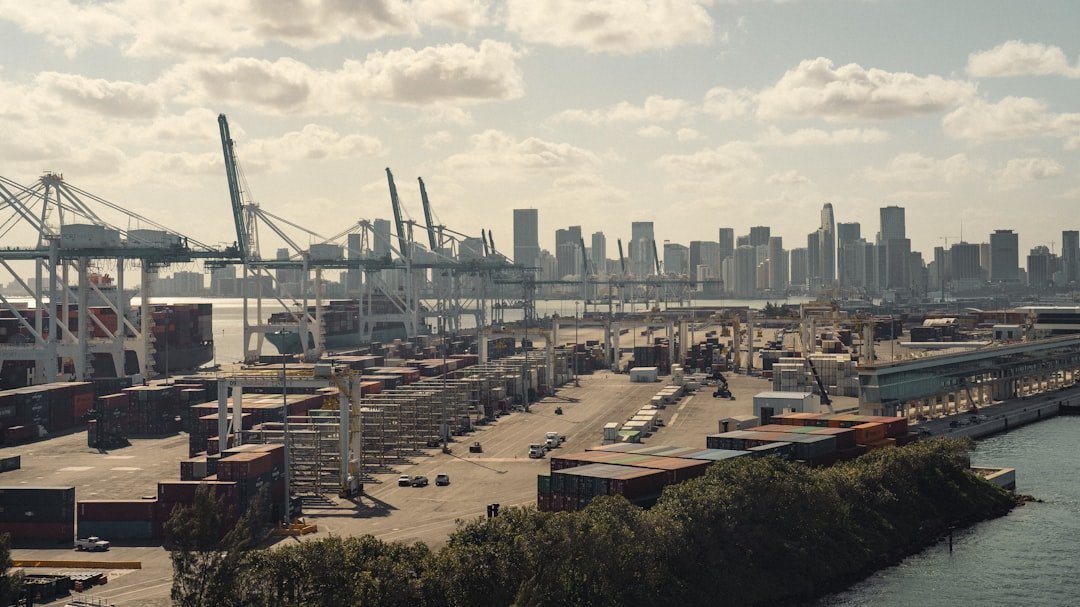 kinh tế trải nghiệm Cần Giờ — minh họa container port cranes aerial shipping terminal coastal