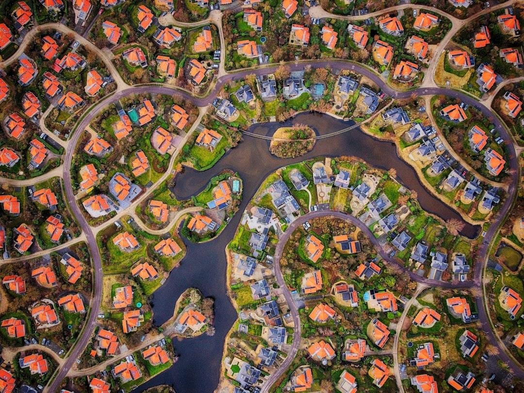 Việt kiều mua nhà Vinhomes Cần Giờ — minh họa residential neighborhood aerial view waterfront