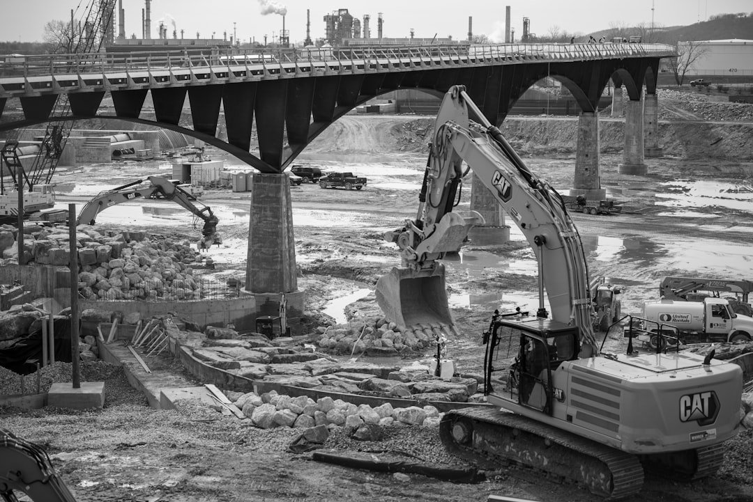nhà phố Vinhomes Cần Giờ — minh họa bridge construction site aerial view